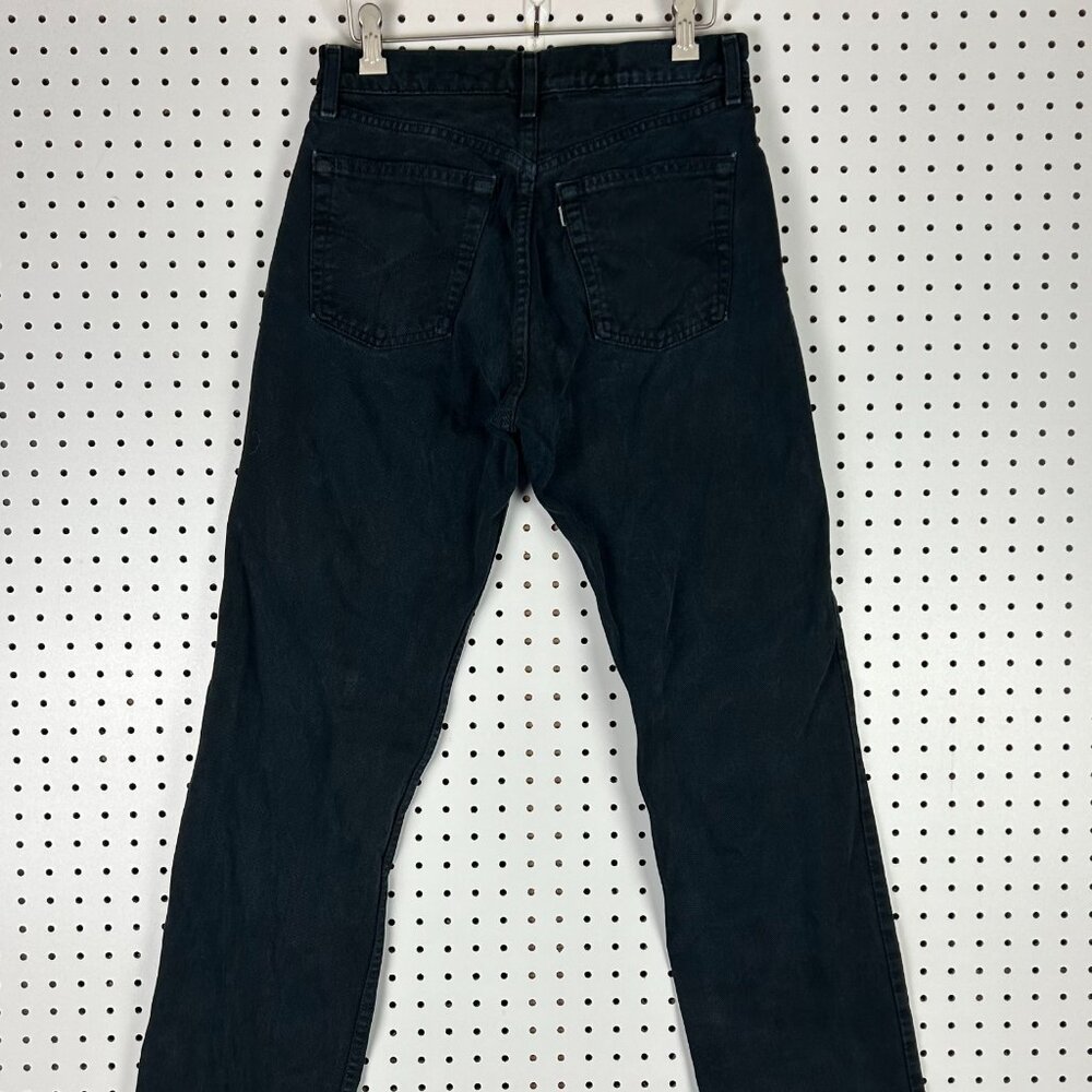 Levis SilverTab Straight Slim Black Jeans 30x34 USA Made 90s Vintage READ Repair - Picture 2 of 7